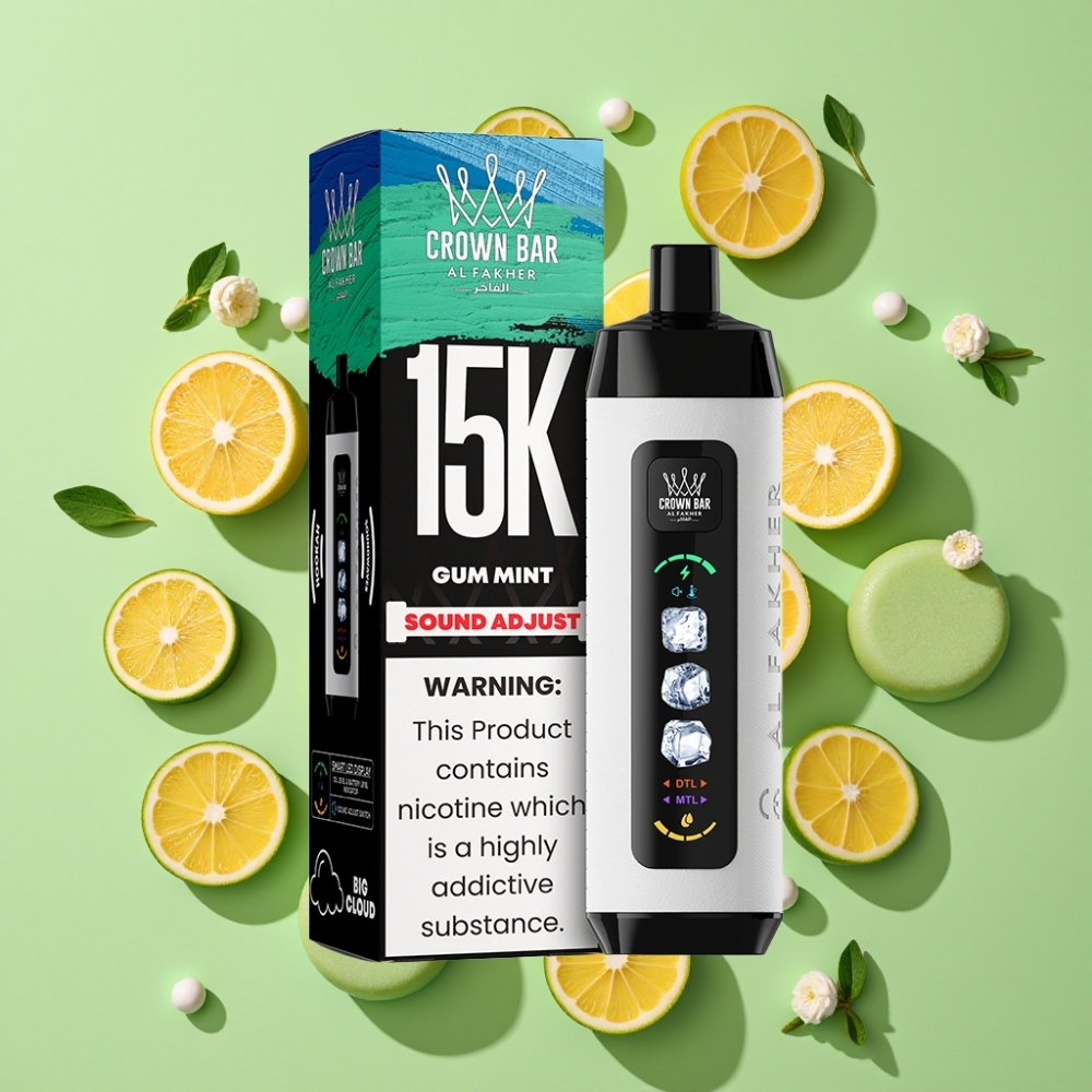 Al Fakher 15k Ice Adjust Clouds Wegwerp 15000 Puffs 22ml 5mg Mesh Coil Type-C Gum Munt