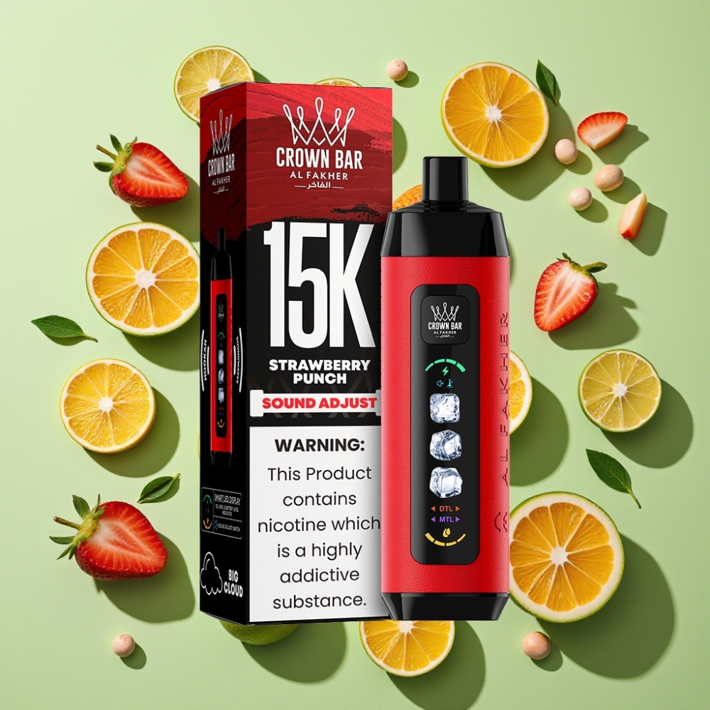 Al Fakher 15k Ice Adjust Clouds Wegwerp 15000 Puffs 22ml Aardbeien Punch Mesh Coil