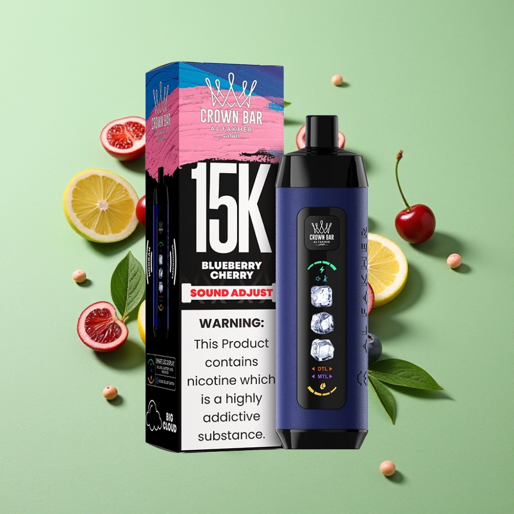 Al Fakher 15k Ice Adjust Clouds Wegwerp 15000 Puffs 22ml Blauwe Bes Kers Mesh Coil