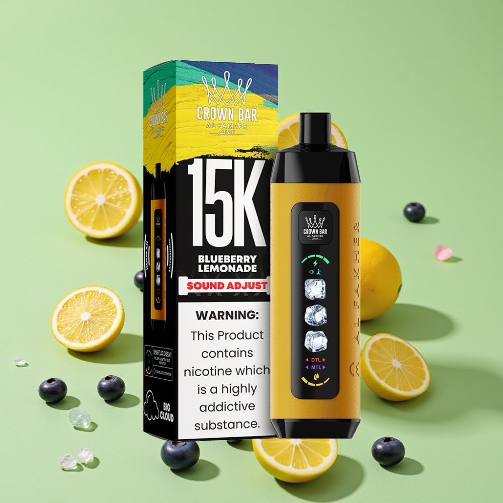 Al Fakher 15k Ice Adjust Clouds Wegwerp 15000 Puffs 22ml Blauwe Bosbes Limonade Mesh Coil