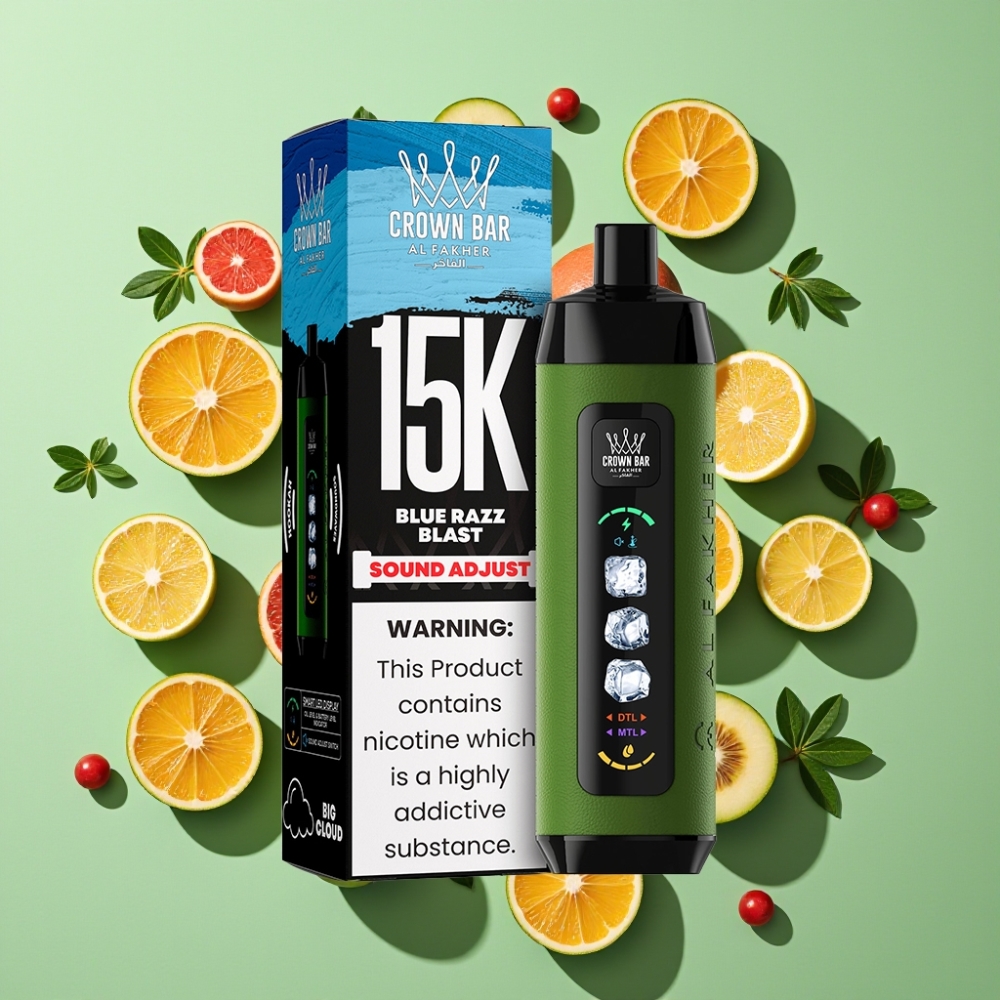 Al Fakher 15k Ice Adjust Clouds Wegwerp 15000 Puffs 22ml Blauwe Razz Mesh Coil Type-C