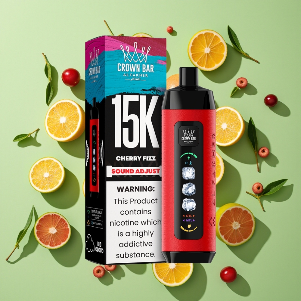 Al Fakher 15k Ice Adjust Clouds Wegwerp 15000 Puffs 22ml Kersensoda Mesh Coil