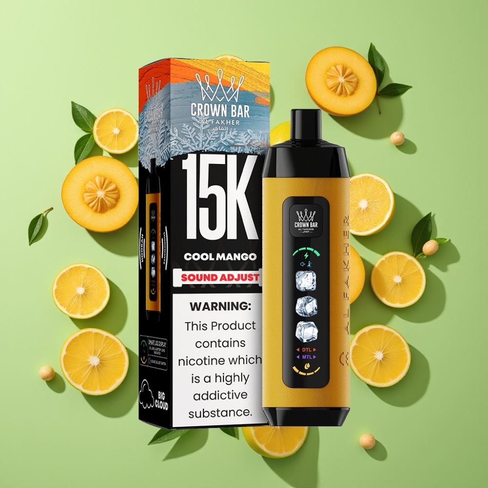 Al Fakher 15k Ice Adjust Clouds Wegwerp 15000 Puffs 22ml Koel Mango Mesh Coil
