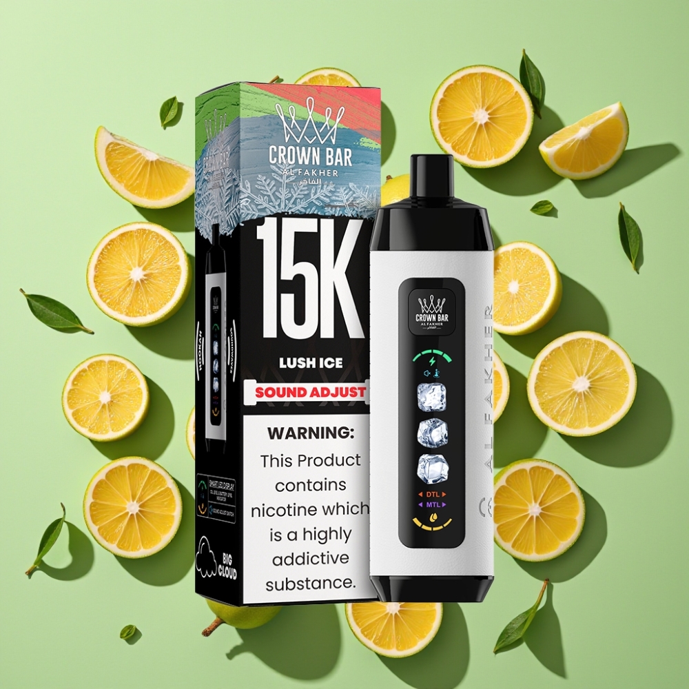 Al Fakher 15k Ice Adjust Clouds Wegwerp 15000 Puffs 22ml Lush IJs Mesh Coil LED Display