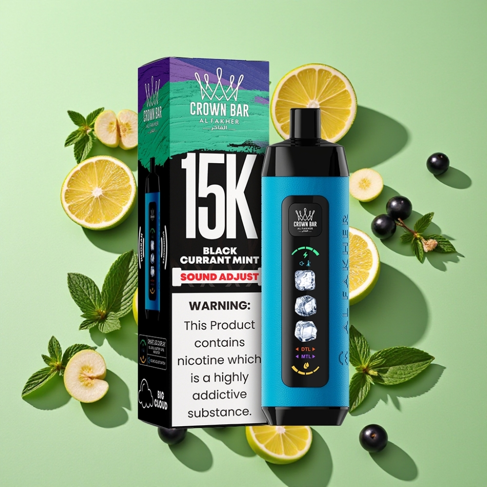 Al Fakher 15k Ice Adjust Clouds Wegwerp 15000 Puffs 22ml Zwarte Bes Munt Mesh Coil