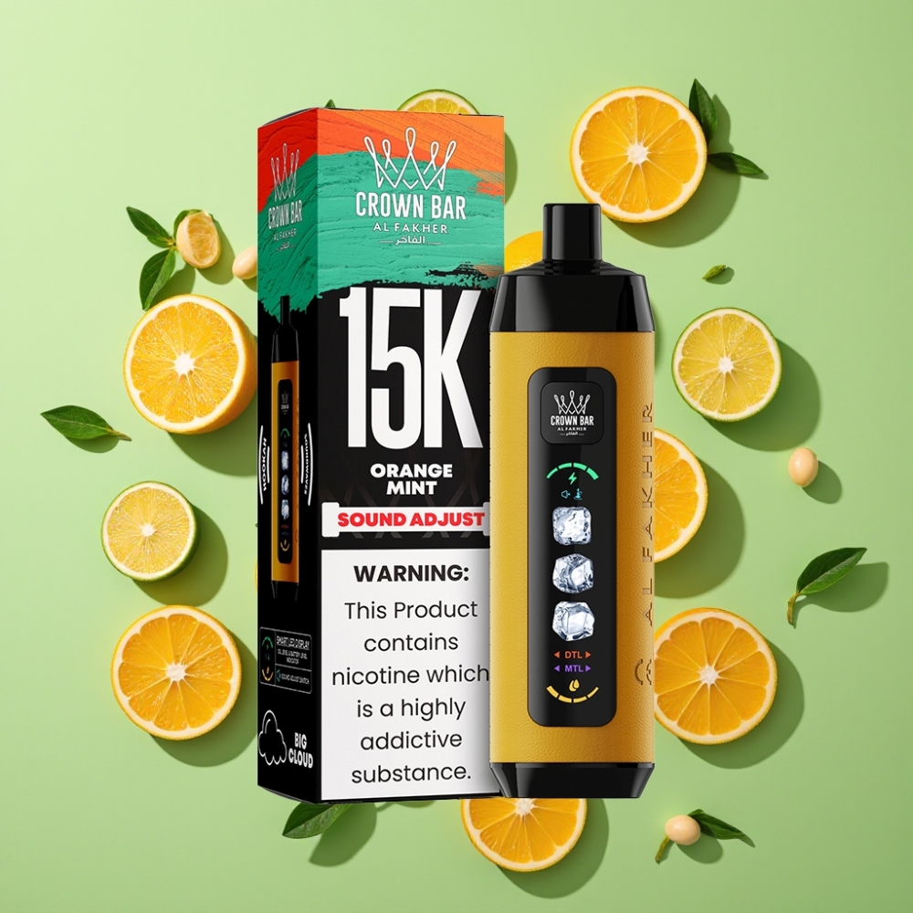 Al Fakher 15k Ice Adjust Clouds Wegwerp 22ml 850mAh Type-C Oranjemunt