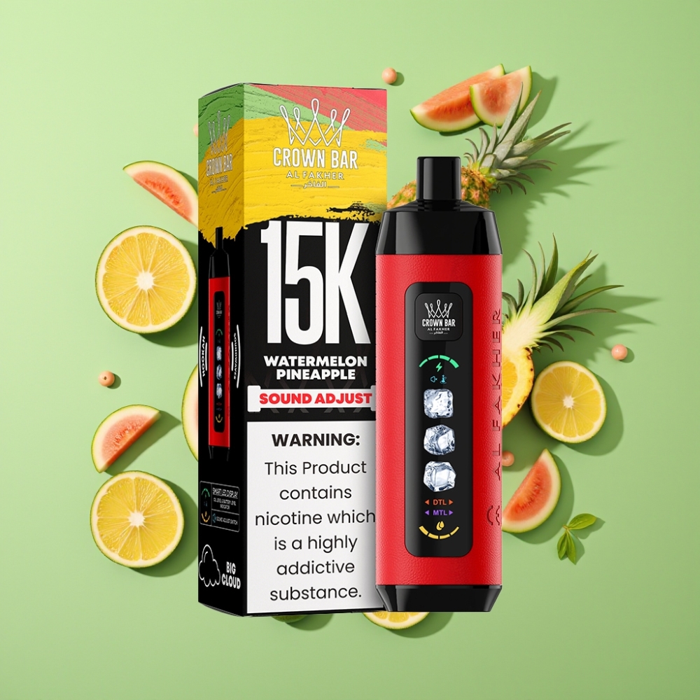 Al Fakher 15k Ice Adjust Clouds Wegwerp Watermeloen Ananas 15000 Puffs 22ml Mesh Coil