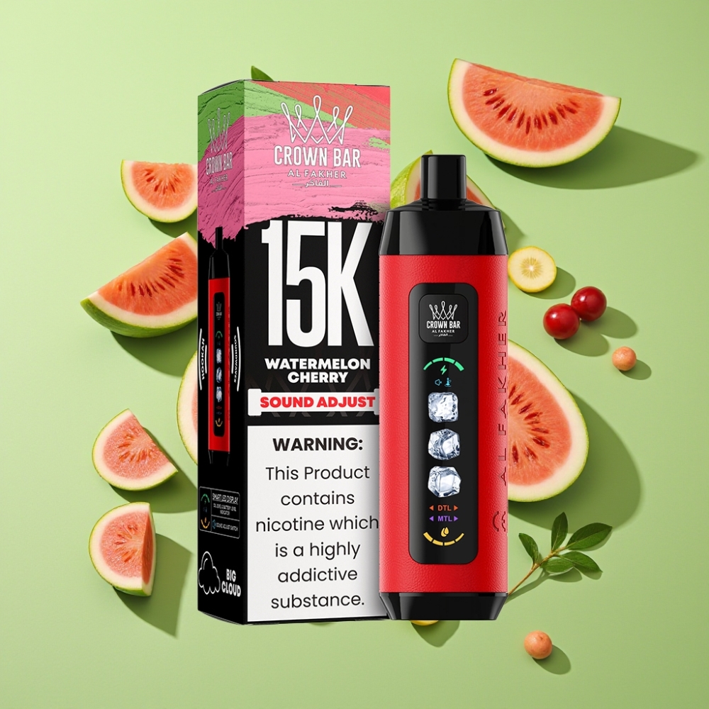 Al Fakher 15k Ice Adjust Clouds Wegwerp Watermeloen Kers 15000 Puffs 22ml 5mg Mesh Coil