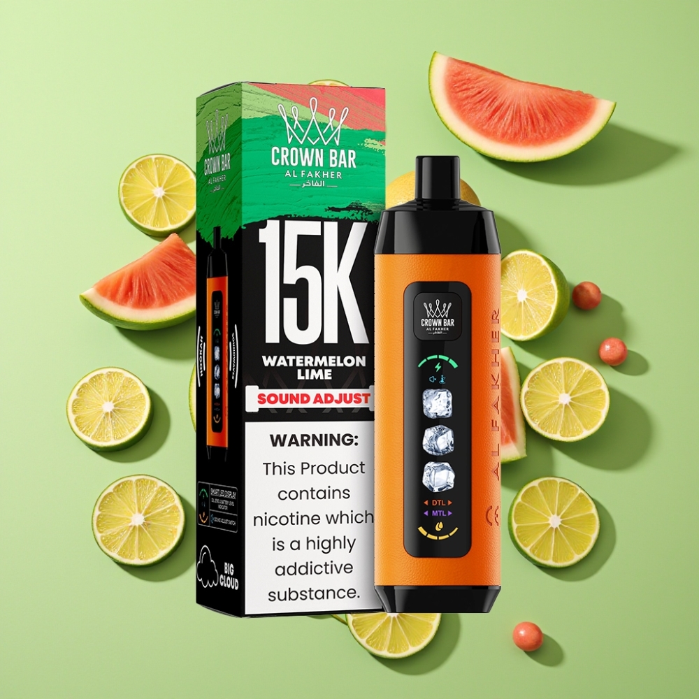 Al Fakher 15k Ice Adjust Clouds Wegwerp Watermeloen Limoen 15000 Puffs 22ml 5mg Mesh Coil