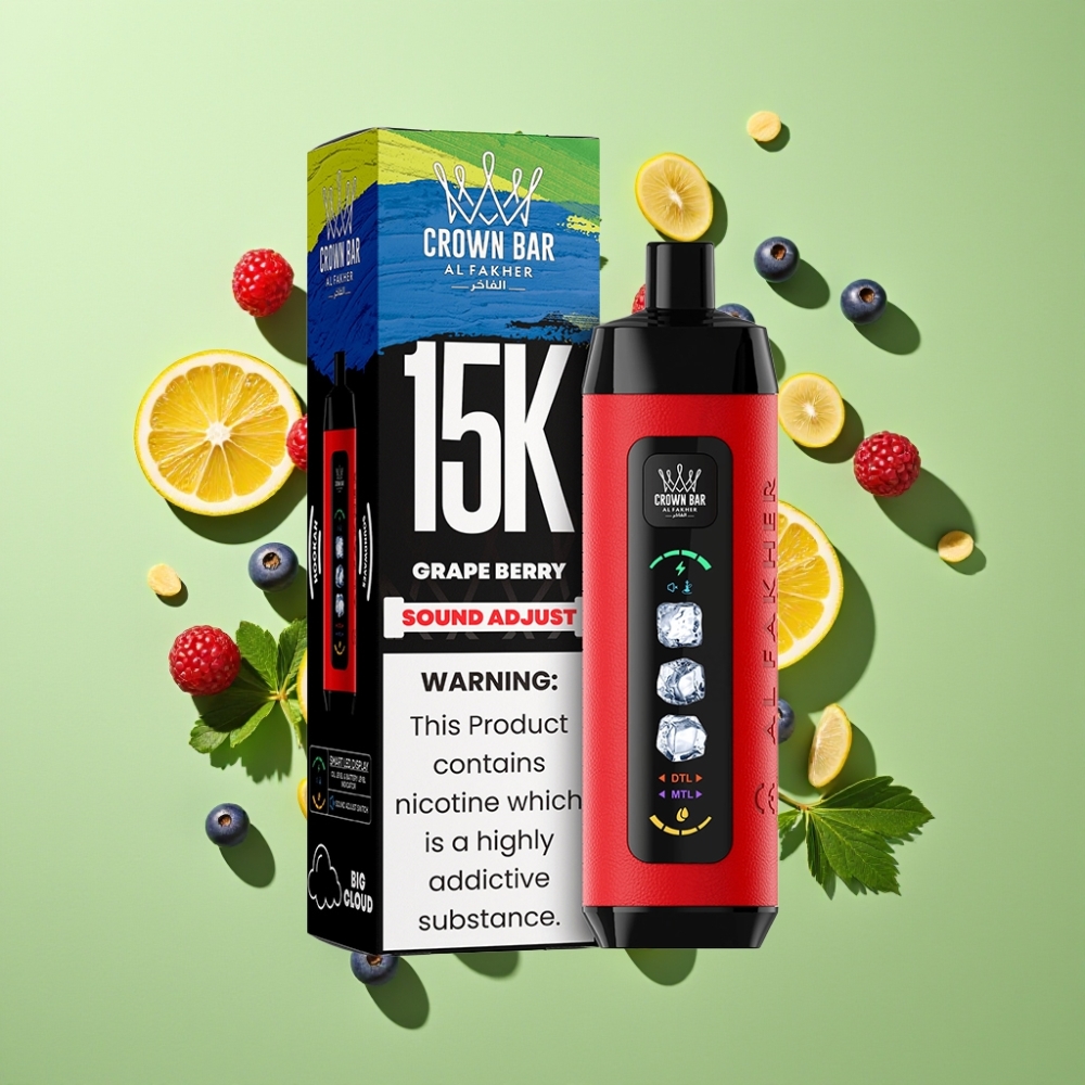 Al Fakher 15k Ice Adjust Clouds Wegwerpapparaat Druif Bes 15000 Puffs 22ml 850mAh