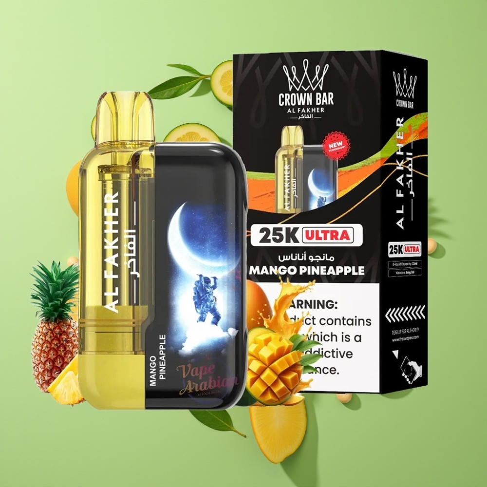 Al Fakher Crown Bar Ultra 25K Wegwerp Vape 22ml Mango Ananas