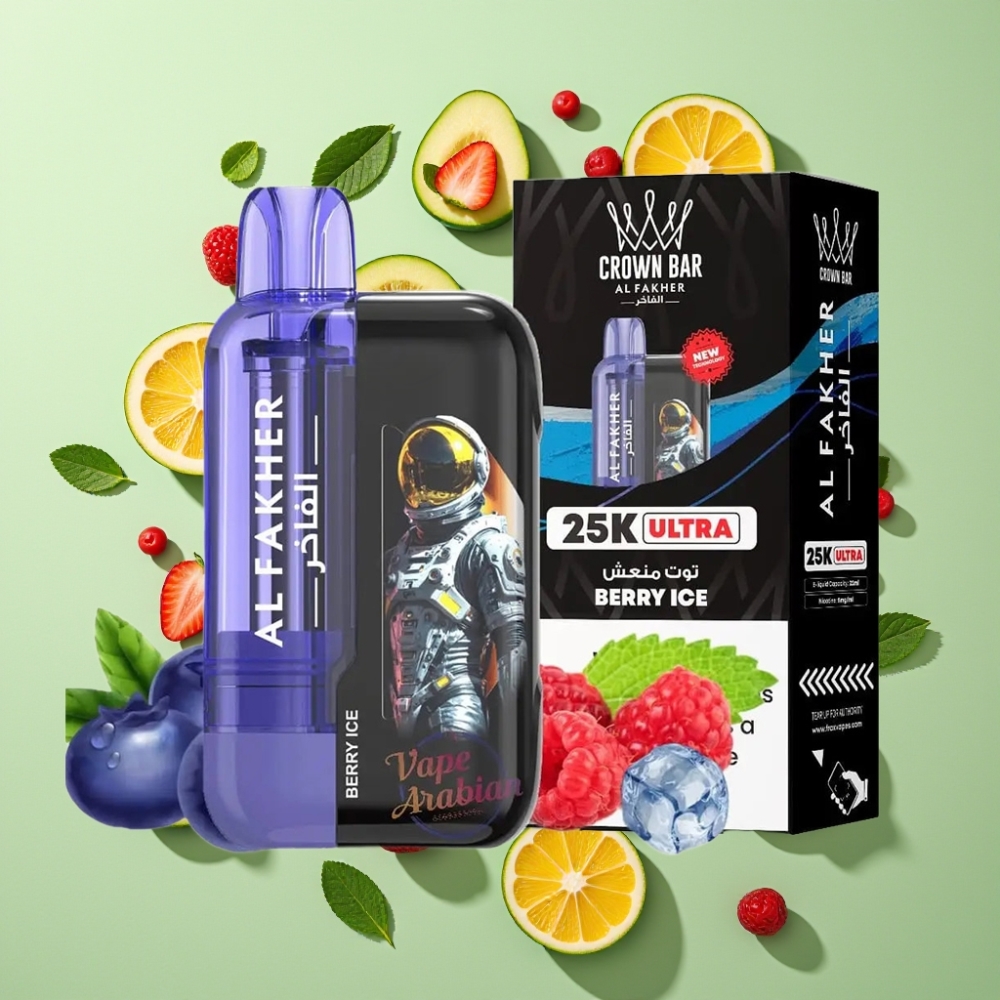 Al Fakher Crown Bar Ultra 25K Wegwerp Vape Bes IJs – 22ml, Mesh Coil, Type-C