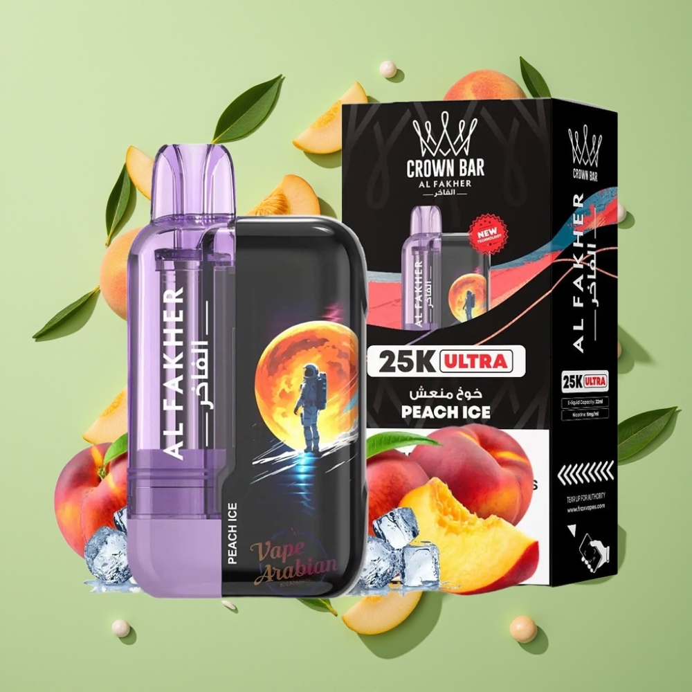 Al Fakher Crown Bar Ultra 25K Wegwerp Vape Perzik IJs