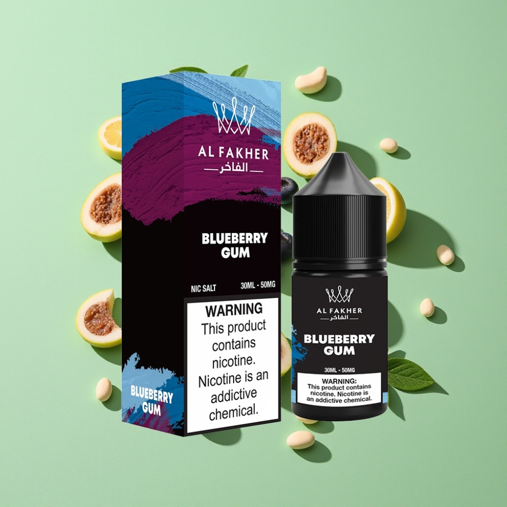 AL Fakher Nicotine Salt E-Liquid 30ml - Blauwe Bessen Kauwgom 50MG Pod Vape