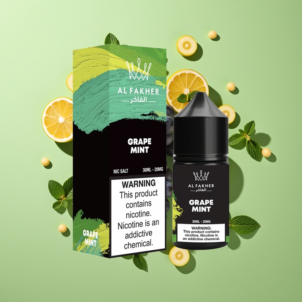 AL Fakher Nicotine Salt E-Liquid 30ml Druiven Munt voor Pod & Pen Vapes