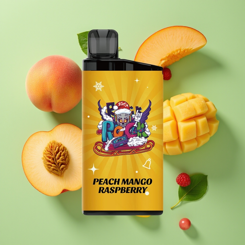 IGET Bar 3500 Puffs Perzik Mango Framboos Wegwerp Vape 1400 mAh Mesh Coil