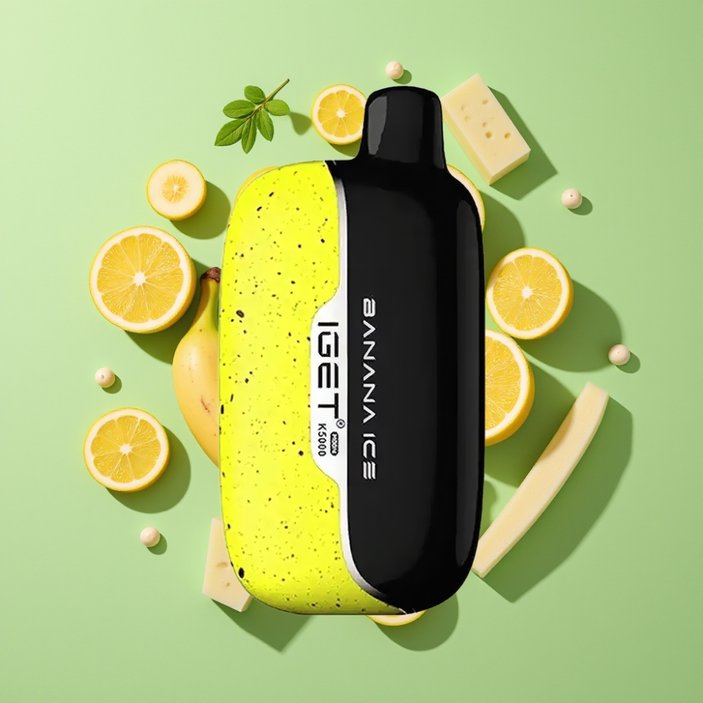 IGET Moon K5000 Puffs Banana IJs Wegwerp Vape 5000 Puffs Mesh Coil