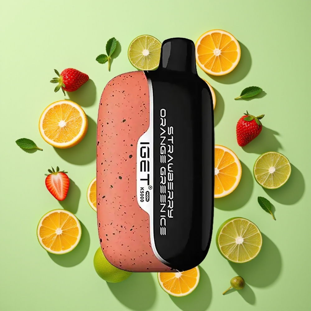 IGET Moon K5000 Puffs Wegwerp Vape Aardbei Sinaasappel Groen IJs - 5000 Puffs, Mesh Coil 1.35 Ohm