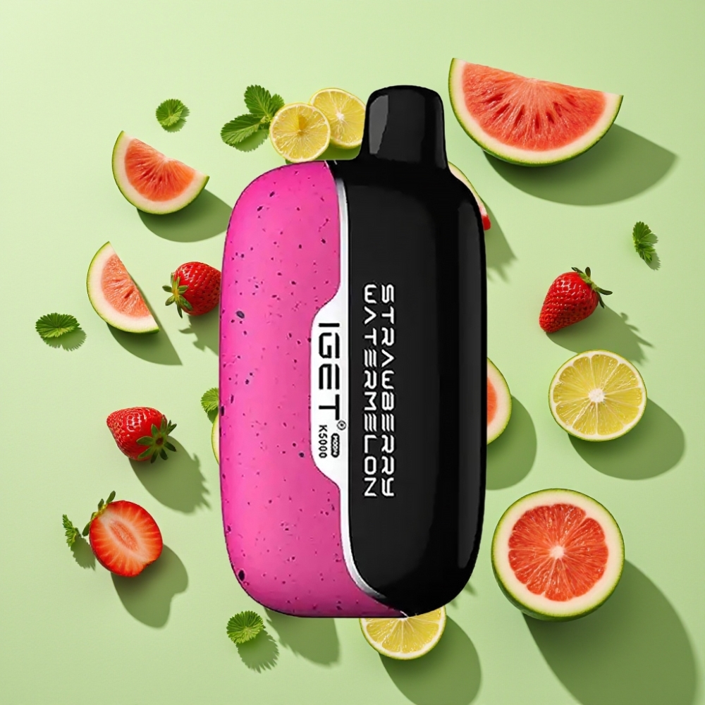 IGET Moon K5000 Puffs Wegwerp Vape Aardbei Watermelon IJs – 5000 Puffs, Mesh Coil 1.35 Ohm, 81.5g