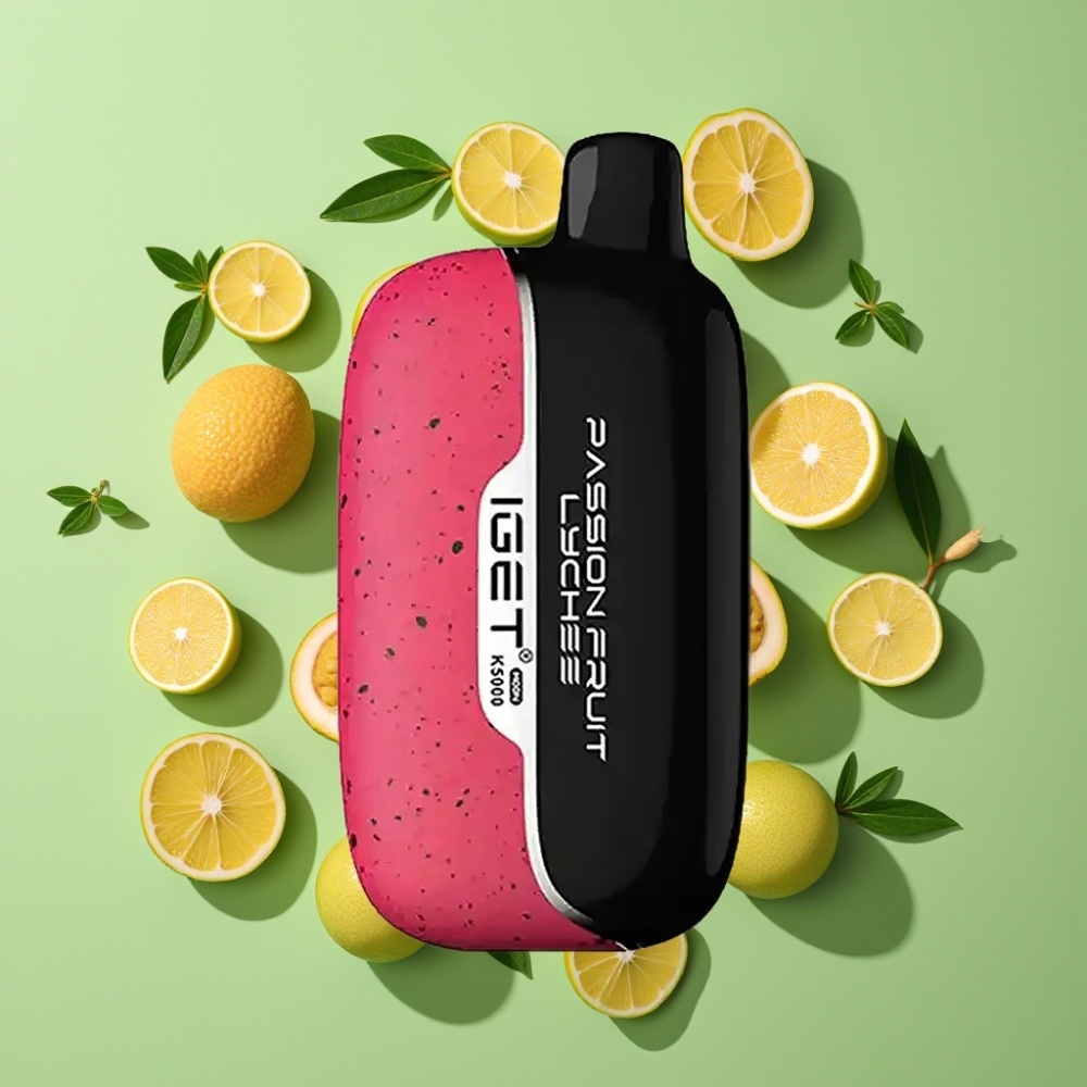 IGET Moon K5000 Puffs Wegwerp Vape Passievrucht Lychee 5000 Puffs Mesh Coil 1.35 Ohm