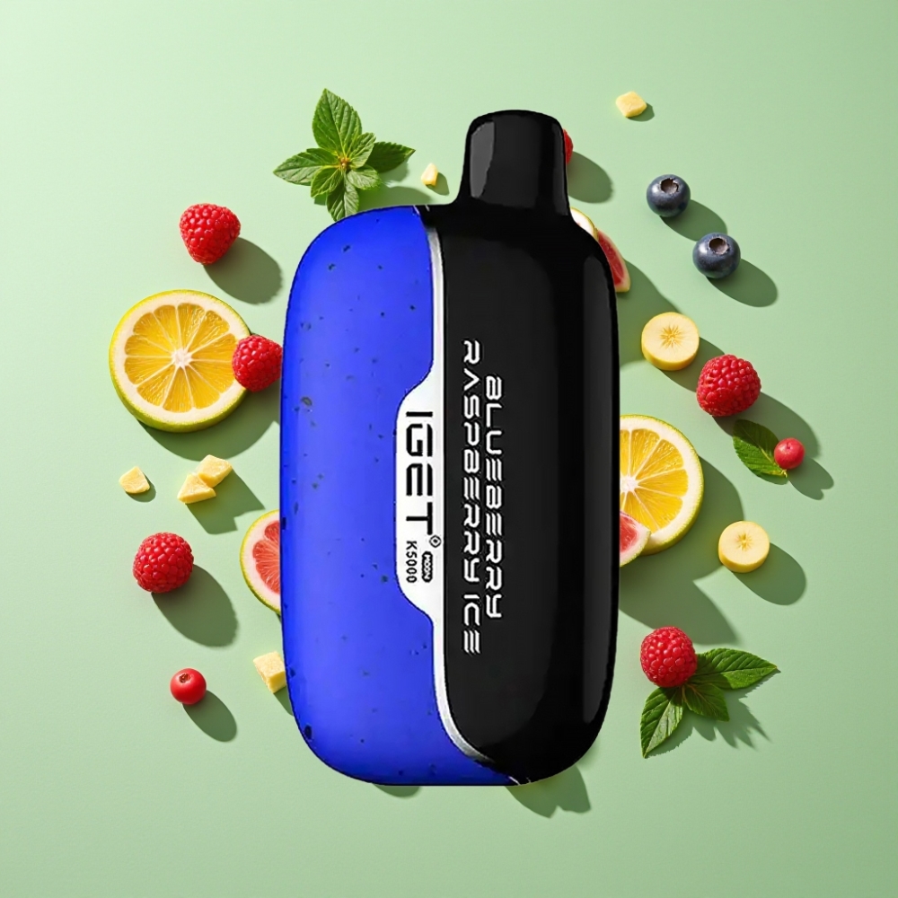 IGET Moon K5000 Wegwerp Vape Blauwe Bes Framboos IJs – 5000 Puffs, Mesh Coil 1.35 Ohm
