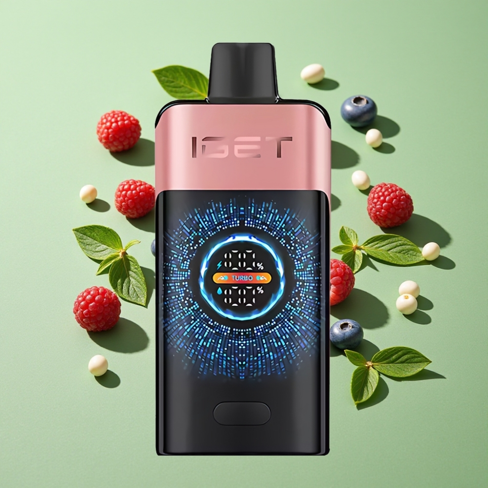 IGET ONE 12000 Puffs Wegwerp Vape Blauwe Framboos met Groot Scherm en 2700 mAh