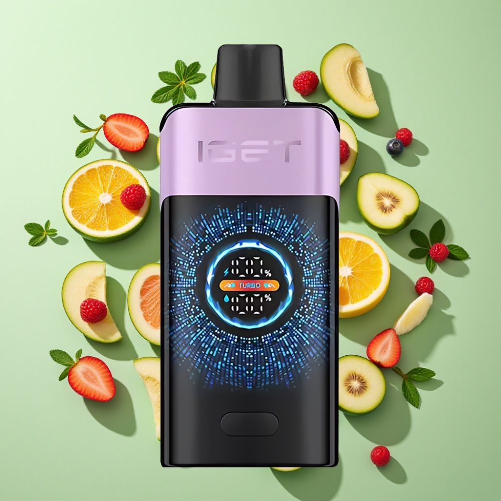 IGET ONE 12000 Puffs Wegwerp Vape – Gemengde Bessen IJs – 2700 mAh – Groot Gebogen Kleurenscherm