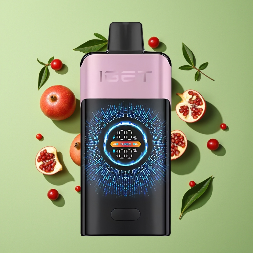 IGET ONE 12000 Puffs Wegwerp Vape Kers Granaatappel – 2700 mAh, 0.6 Ohm Dual Mesh, Groot Scherm