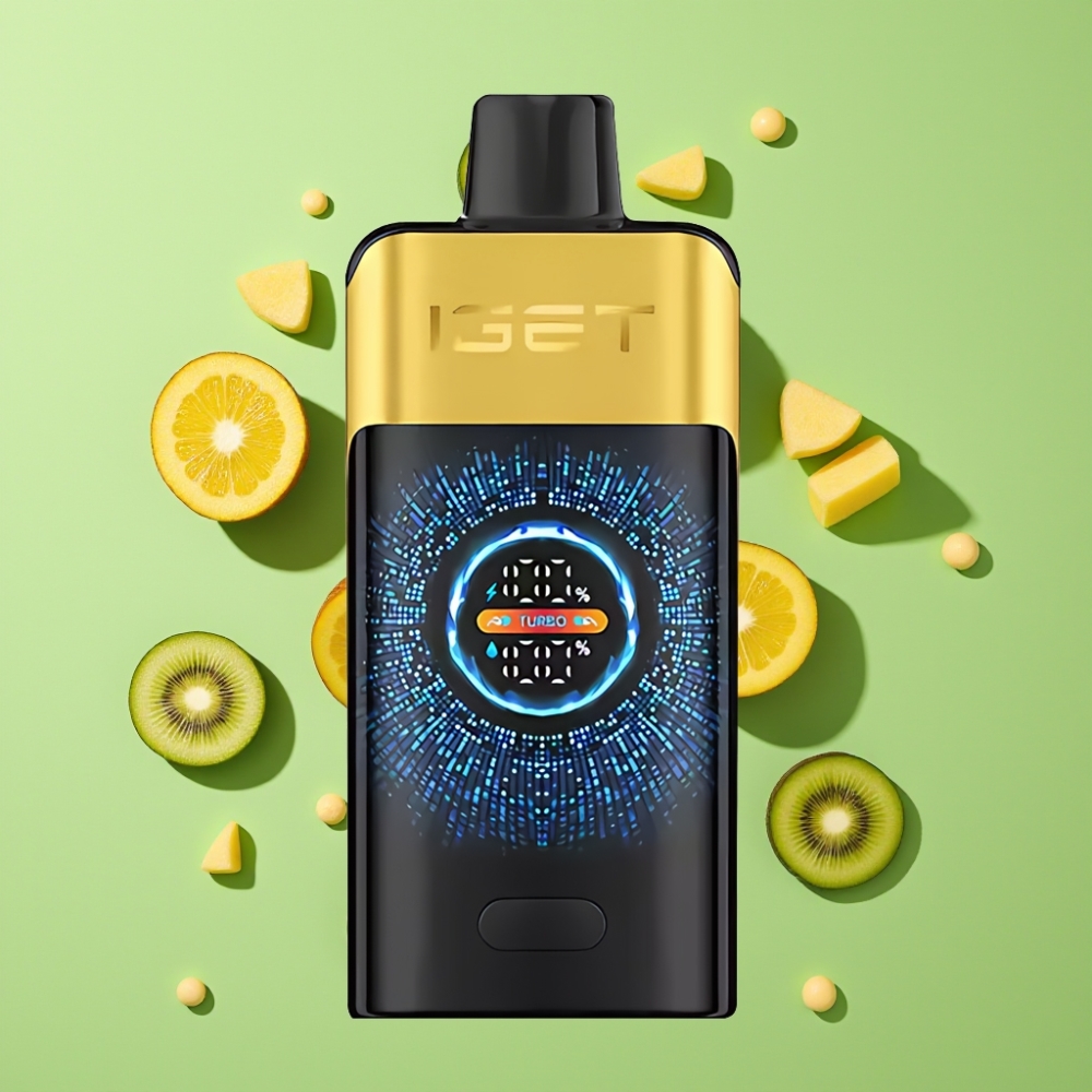 IGET ONE 12000 Puffs Wegwerp Vape Kiwi Ananas met Groot Gebogen Kleurenscherm en 2700 mAh Accu