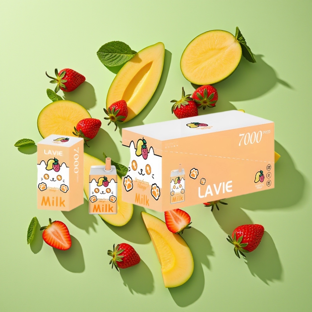 LAVIE Melk 7000 Puffs 16ML Aardbei Mango Wegwerp Vape Type C