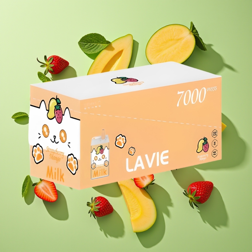 LAVIE Melk 7000 Puffs 16ML Aardbei Mango Wegwerp Vape Type C