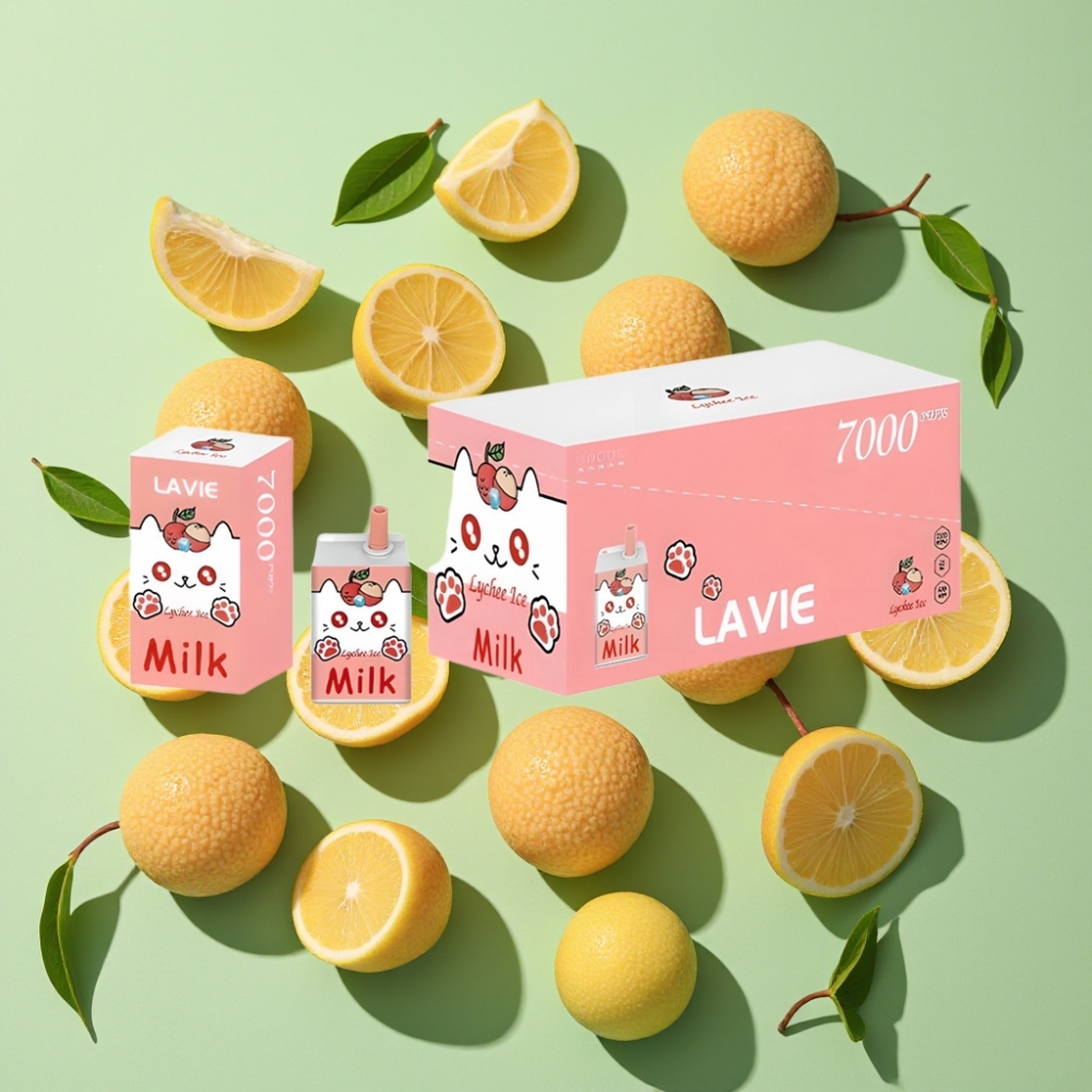 LAVIE Melk 7000 Puffs 16ML Wegwerp Vape Type C Lychee IJs
