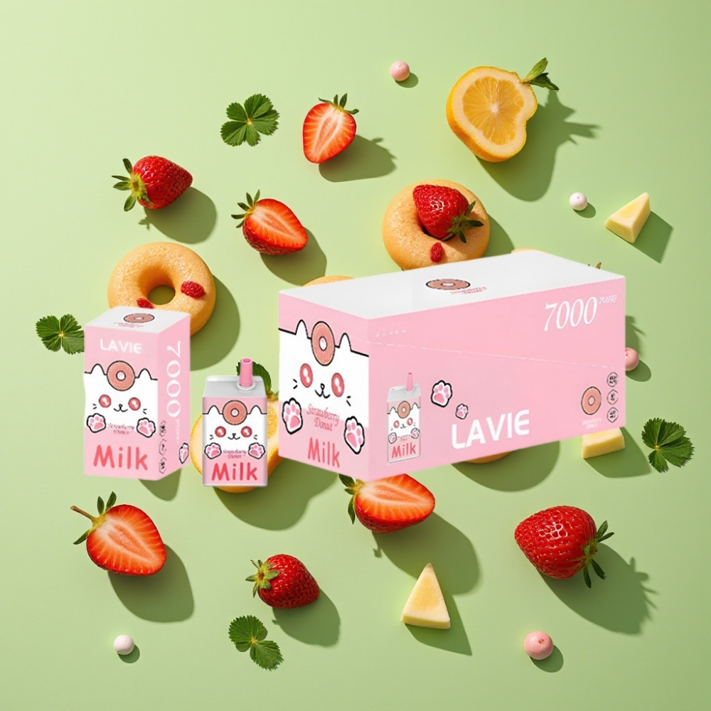 LAVIE Melk 7000 Puffs Type C 16ML Aardbei Donut Wegwerp Vape