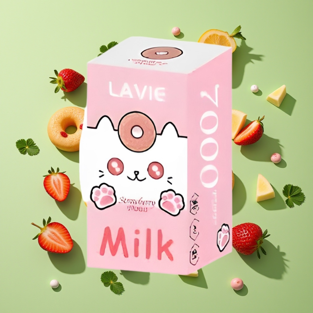 LAVIE Melk 7000 Puffs Type C 16ML Aardbei Donut Wegwerp Vape