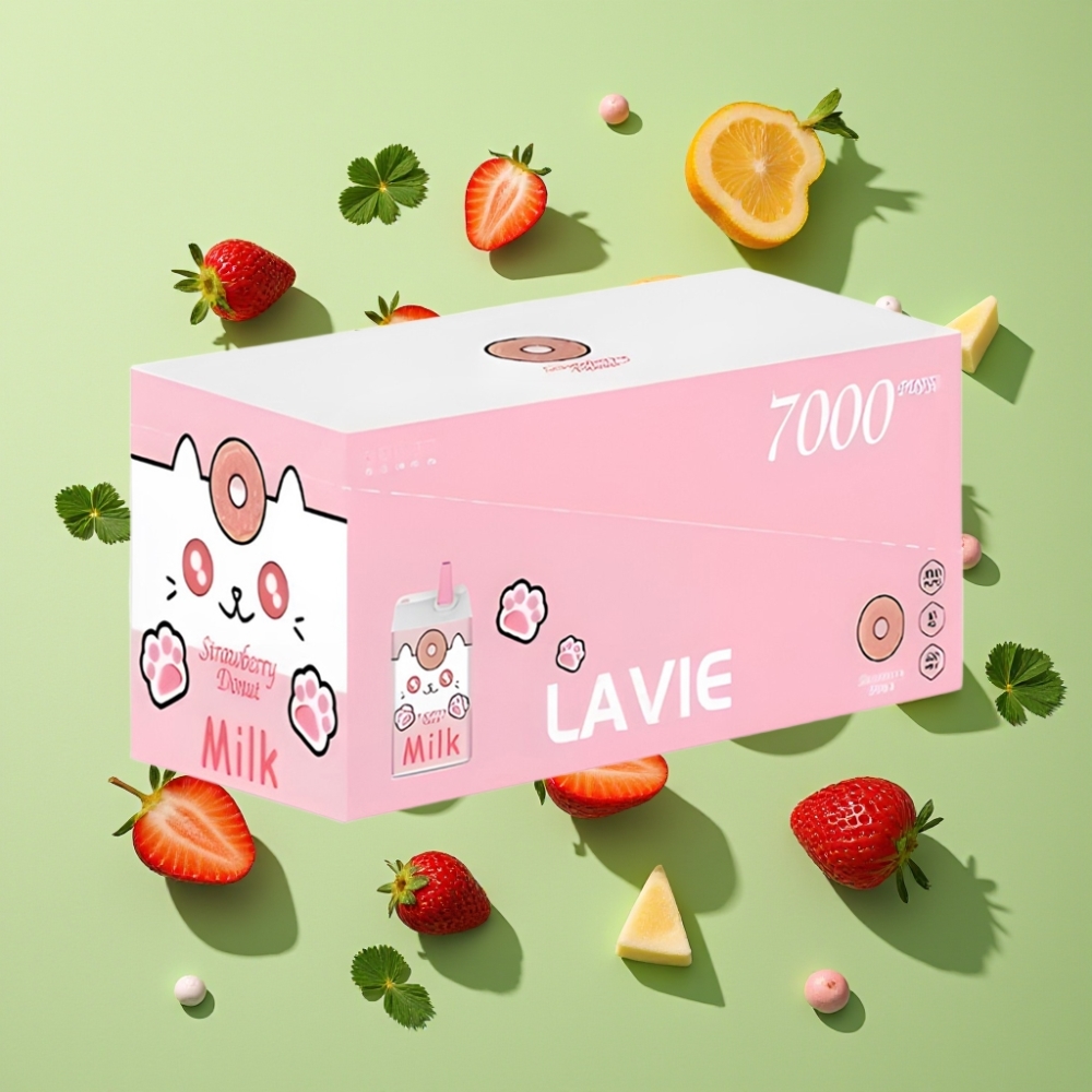 LAVIE Melk 7000 Puffs Type C 16ML Aardbei Donut Wegwerp Vape