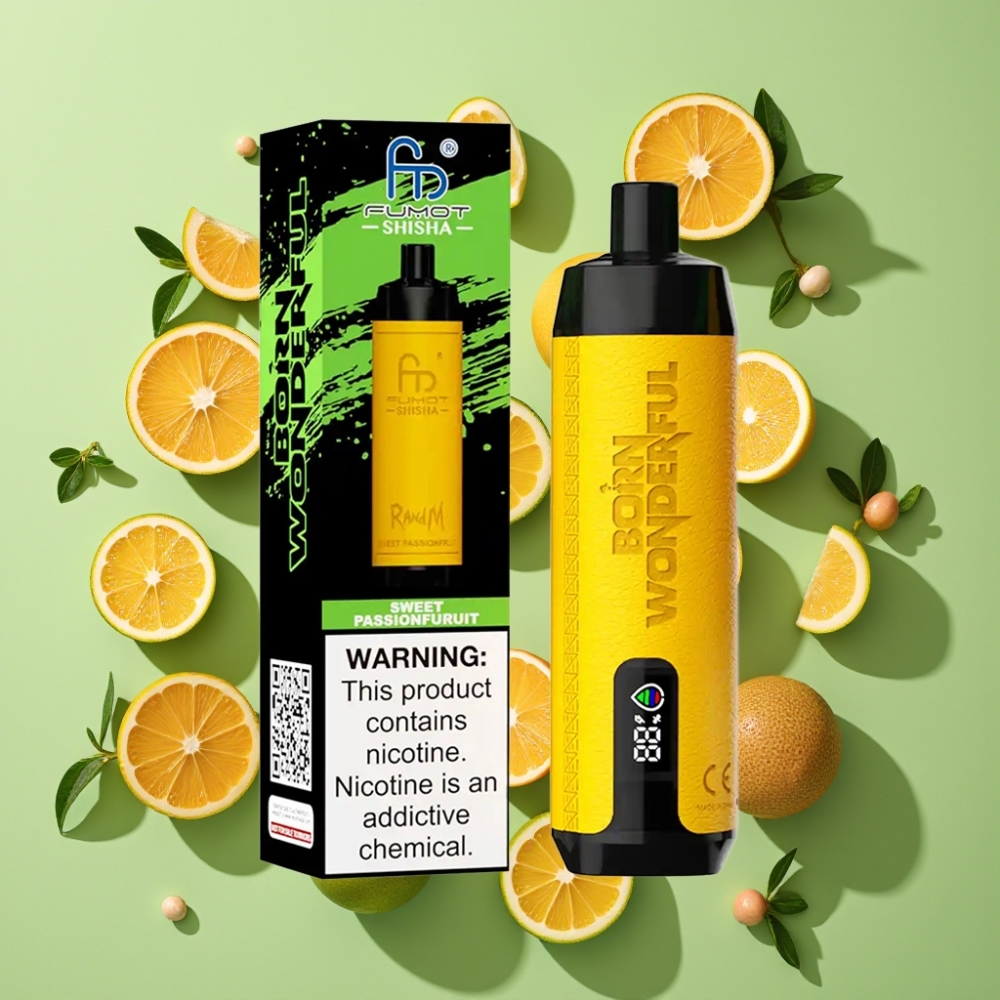 RandM Fumot Shisha 10000 Puffs 18ml Zoete Passievrucht Wegwerp Vape