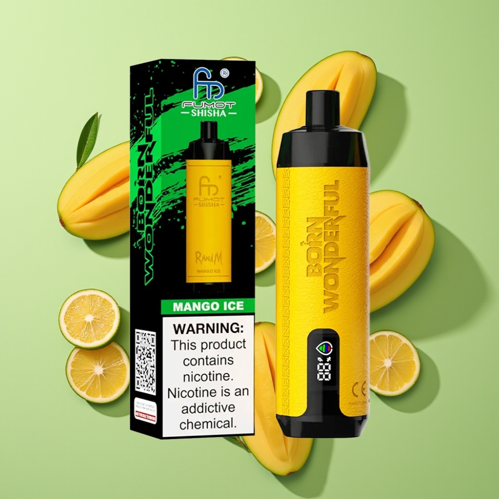 RandM Fumot Shisha 10000 Puffs Wegwerp Vape Mango Ijs – 18ml 850mAh Type-C