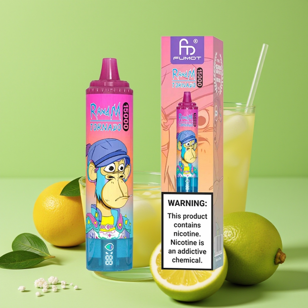RandM Fumot Tornado 15000 Puffs 25ml Limonade Mesh Coil Type-C LCD
