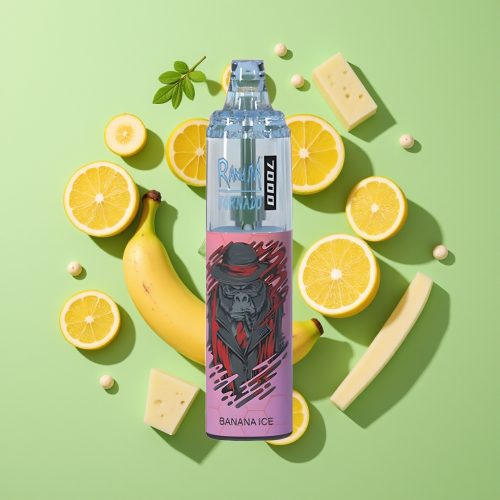 Fumot Tornado 7000 Puffs Wegwerp Vape Banaan IJs – 14ML E-liquid, 850MAH, Mesh Coil