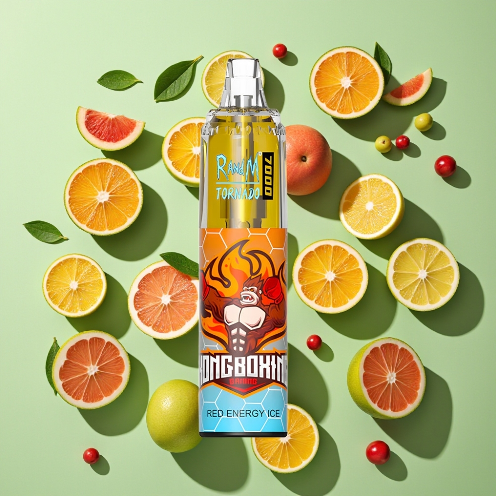 Fumot Tornado 7000 Wegwerp Vape 14ML Mesh Coil Rode Energie IJs