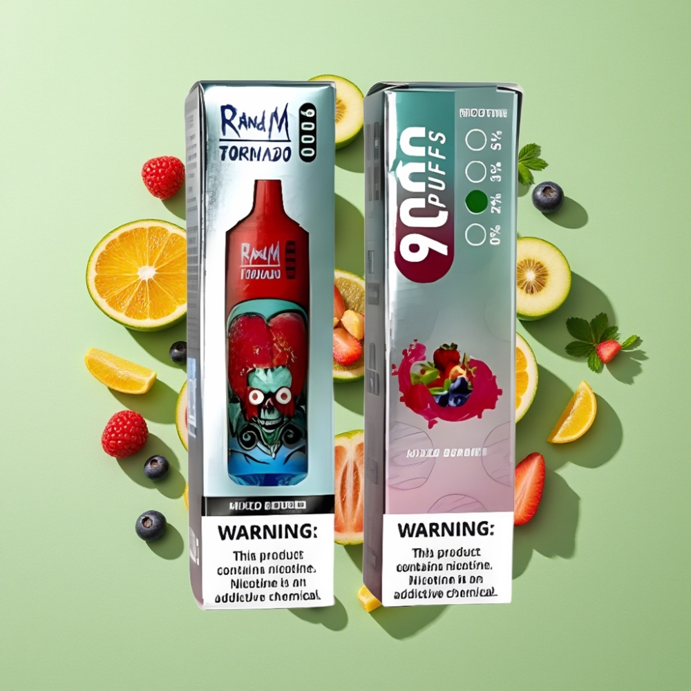RandM Tornado 9000 Puffs Wegwerp Vape Gemengde Bessen (850mAh, 18mL, Mesh Coil)