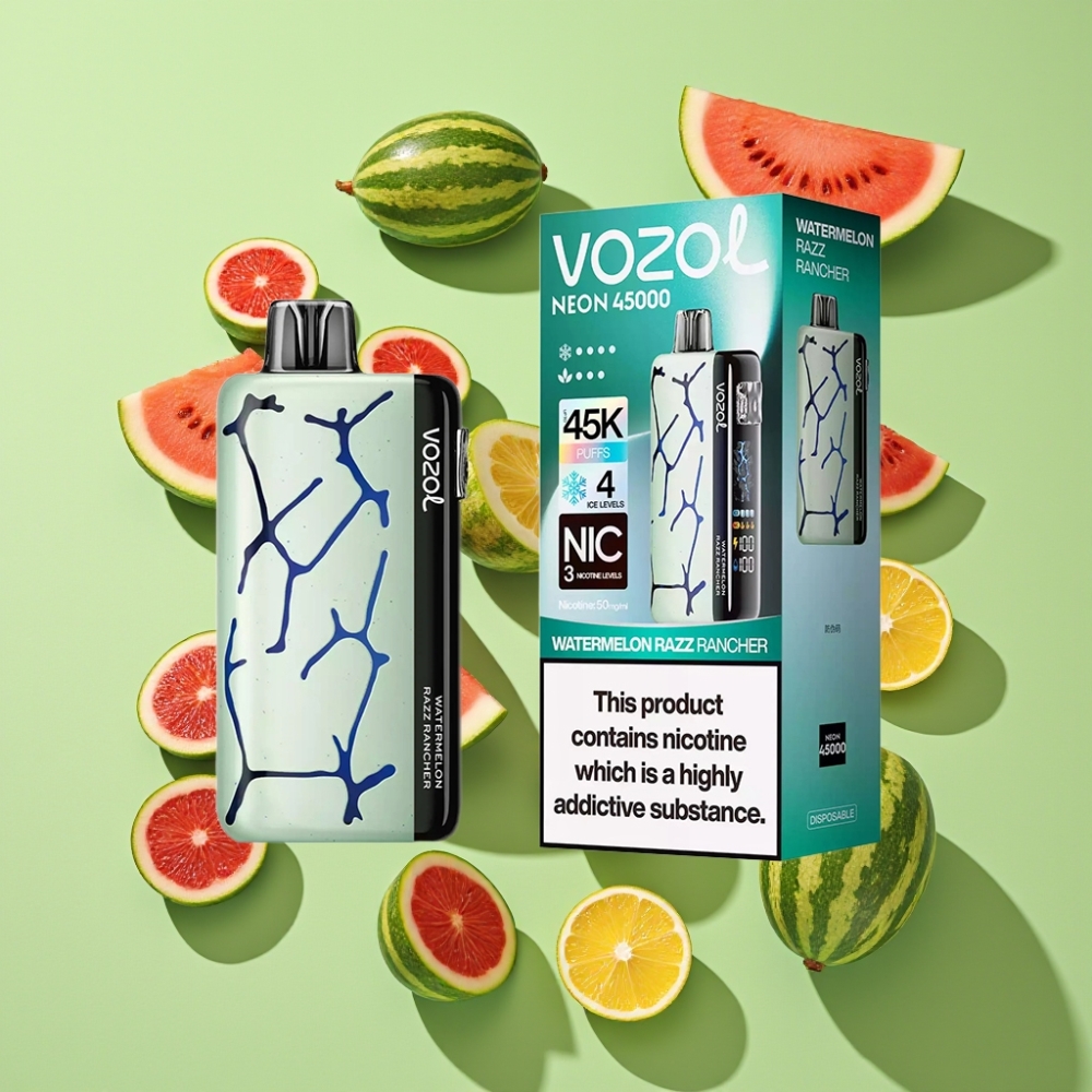 Vozol Neon 45K 45000 Puffs 20ml 800mAh Weggegooide Vape Watermeloen Razz