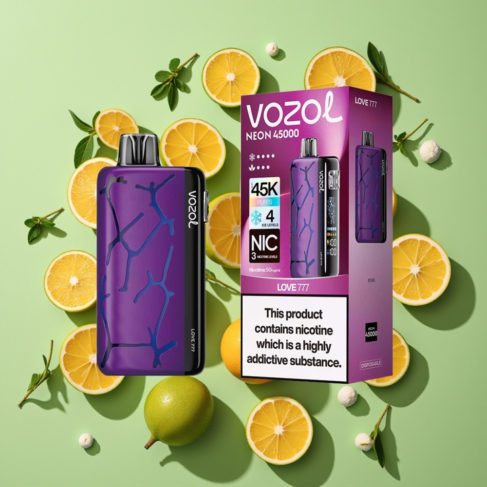 Vozol Neon 45K 45000 Puffs Verstelbare Ijs & Luchtstroom Wegwerp Vape Love 777