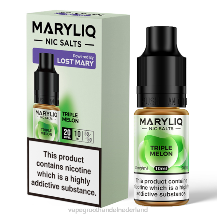 2NRV460 drievoudige meloen - groothandel Vape wegwerp LOST MARY MARYLIQ Nic-zouten - 10 ml - 20 mg