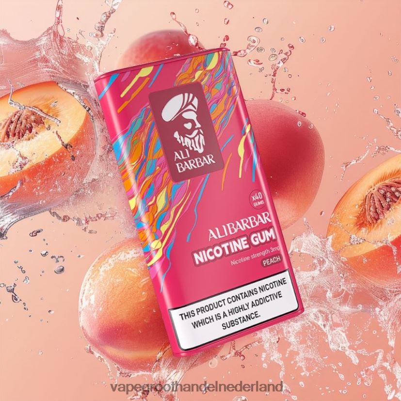 Vape Bestseller 8N08XX84 Alibarbar nicotine kauwgom perzik