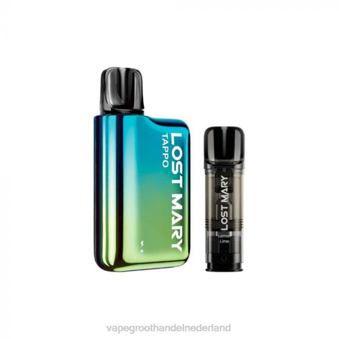 2NRV436 blauwgroen x citroenlimoen - wegwerp Vape Groningen LOST MARY Tappo pod vape-set
