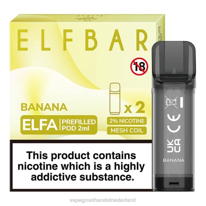 2NRV315 banaan - Vape Amsterdam ELFBAR Elfa voorgevulde capsule - 2 ml - 20 mg (2 stuks)