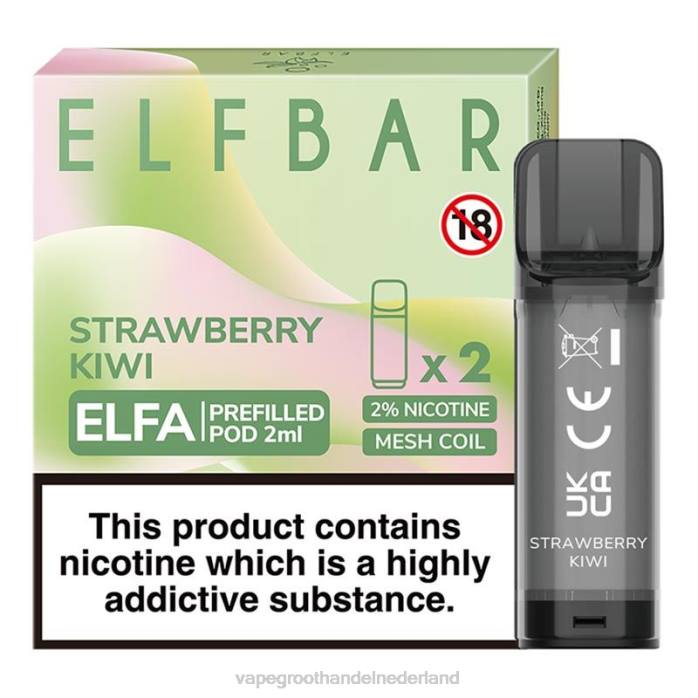 2NRV317 aardbei-kiwi - Vape groothandel Amersfoort ELFBAR Elfa voorgevulde capsule - 2 ml - 20 mg (2 stuks)