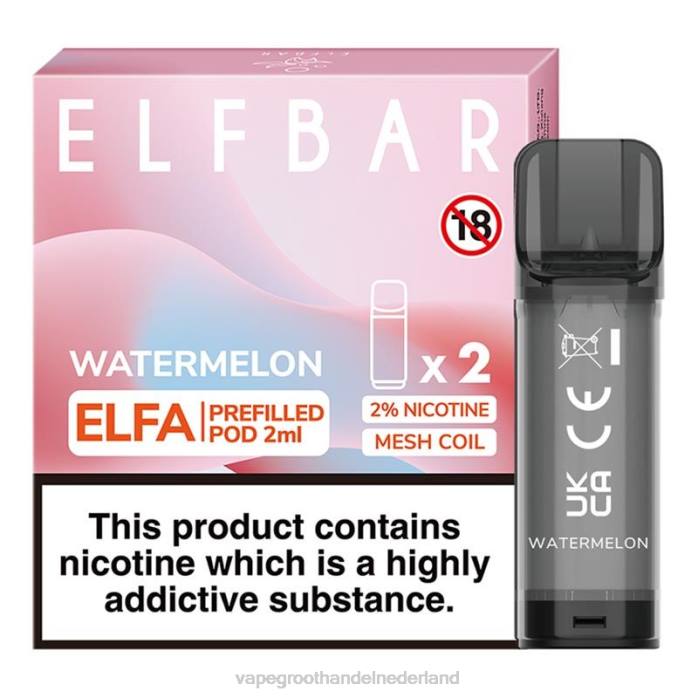 2NRV318 watermeloen - Vape groothandel Nederland ELFBAR Elfa voorgevulde capsule - 2 ml - 20 mg (2 stuks)