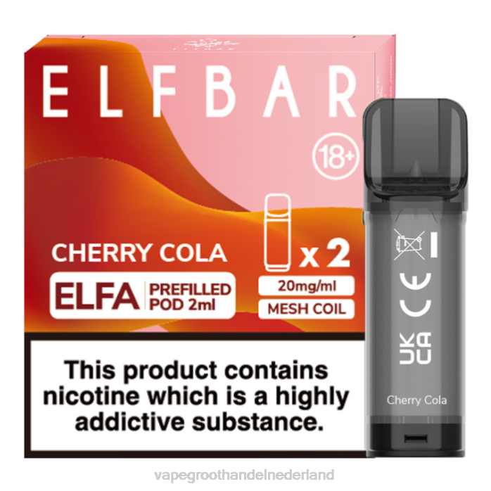 2NRV322 kersen cola - Vape groothandel inkoop ELFBAR Elfa voorgevulde capsule - 2 ml - 20 mg (2 stuks)
